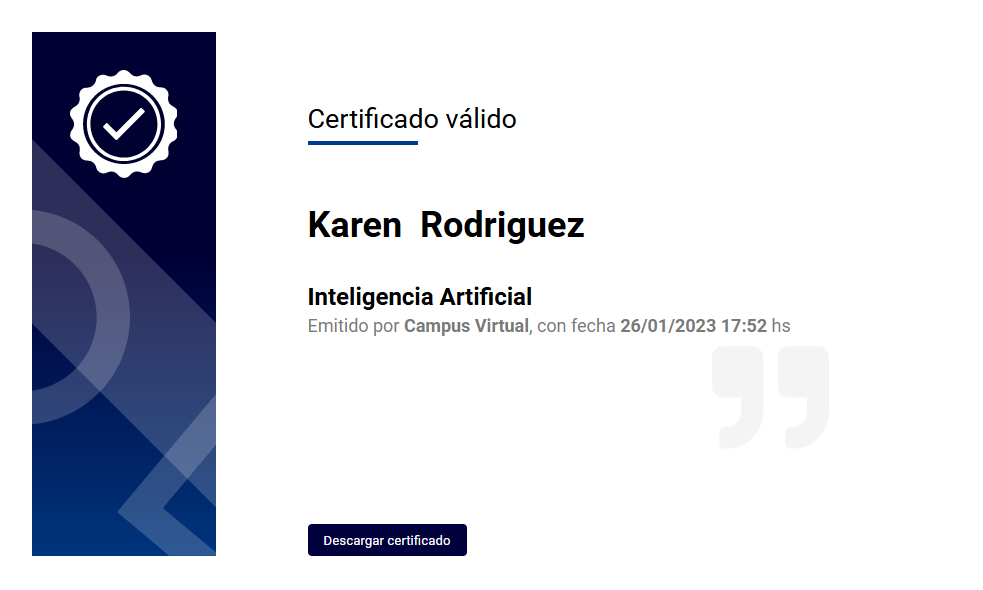 Captura de lo que muestra el sitio luego de escanear el QR de un certificado legítimo.